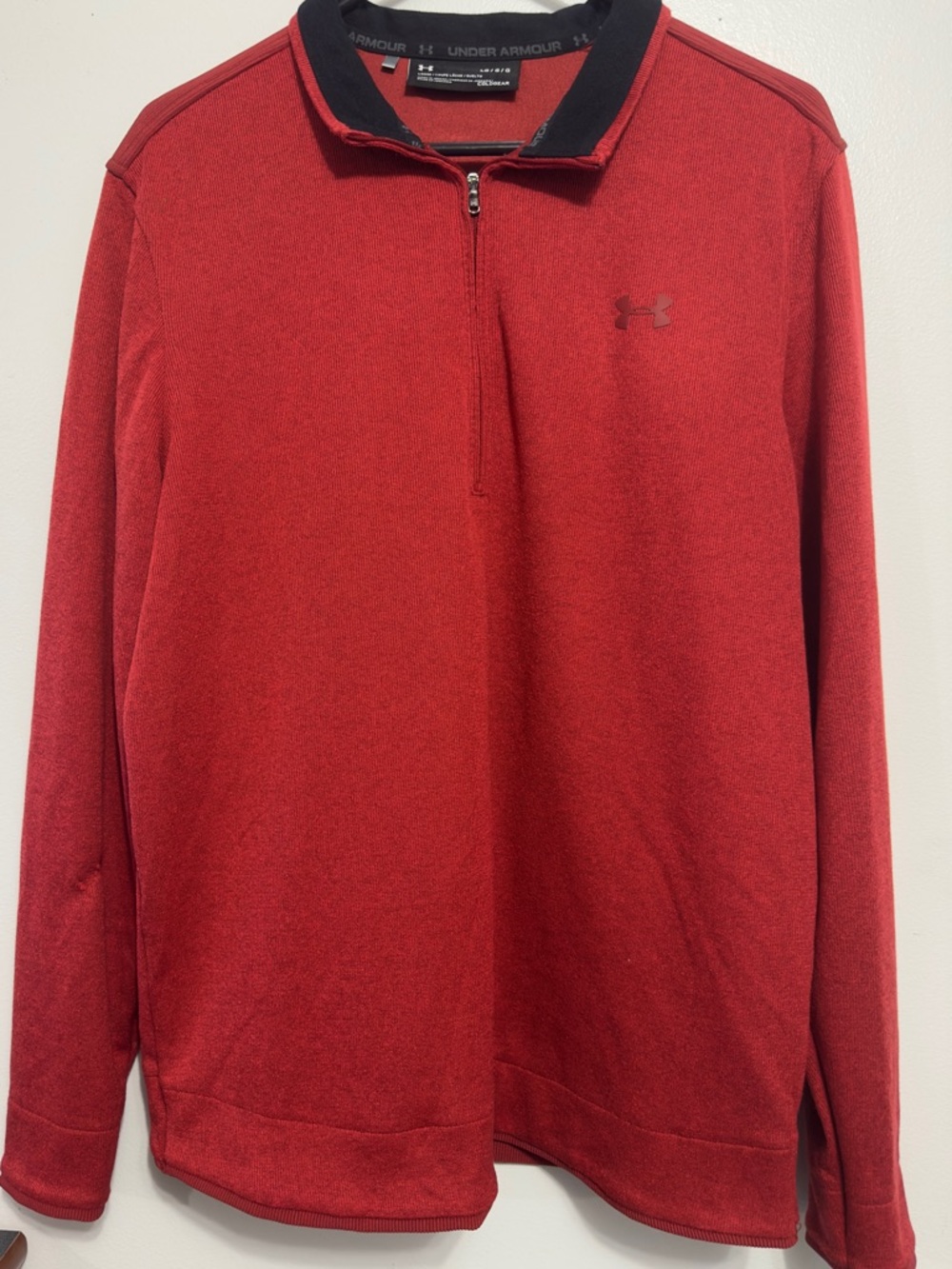 Under Armour Red Half-Zip Performance Pullover with Black Trim